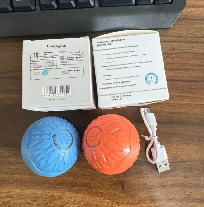 Pets Electric Jumping Ball Automatic Dog-teasing Luminous Pet Products Pets Dogs Training Products Ball Toys For Dogs Resistance