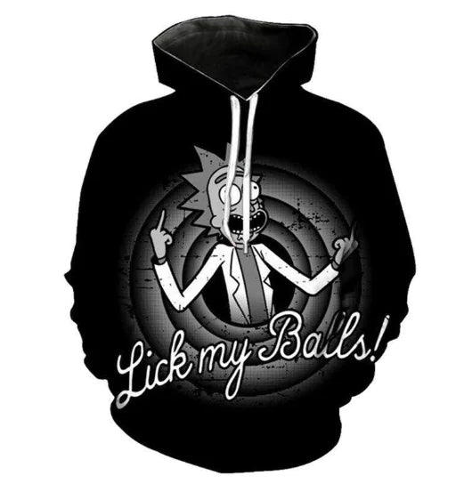 Rick and Morty 3D Printed Anime Hoodie, Loose Fit