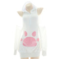 Anime Catgirl Hoodie with Plush Paws and Open Back