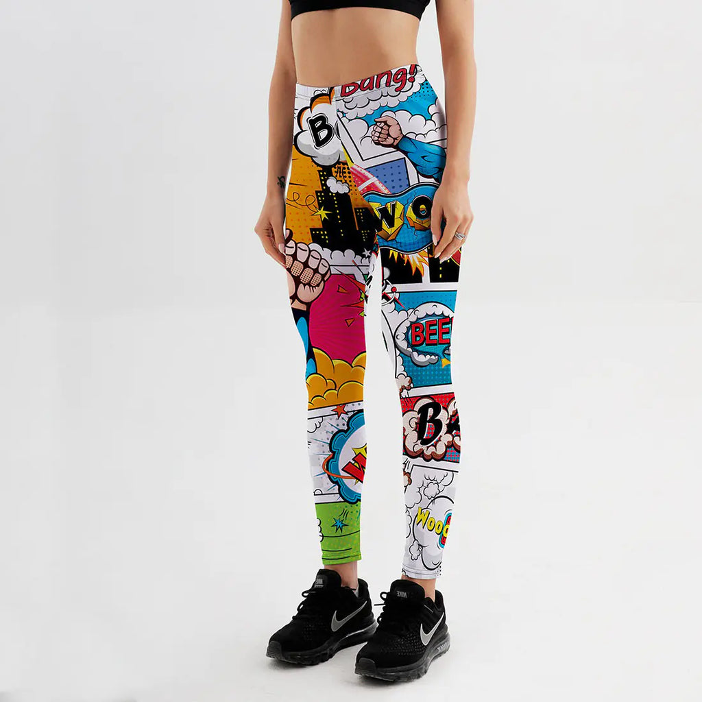 Printed Anime Leggings for Women - Slim Fit Exercise Pants