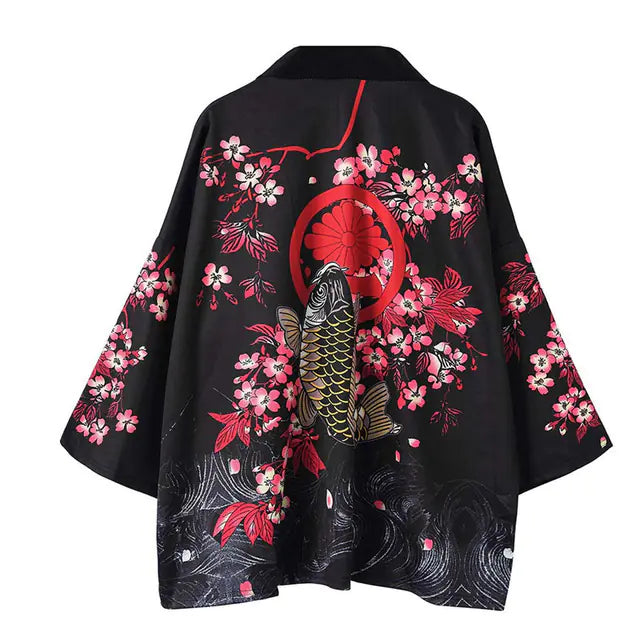 Anime Haori Cloak with Dragon Totem for Men