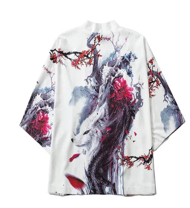 Anime Haori Cloak with Dragon Totem for Men