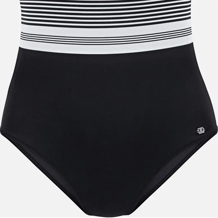 Women's Striped One-Piece Swimsuit - Sexy Design