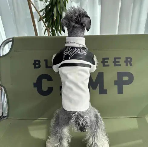 Embroidered Casual Leather Dog Clothes for Pets