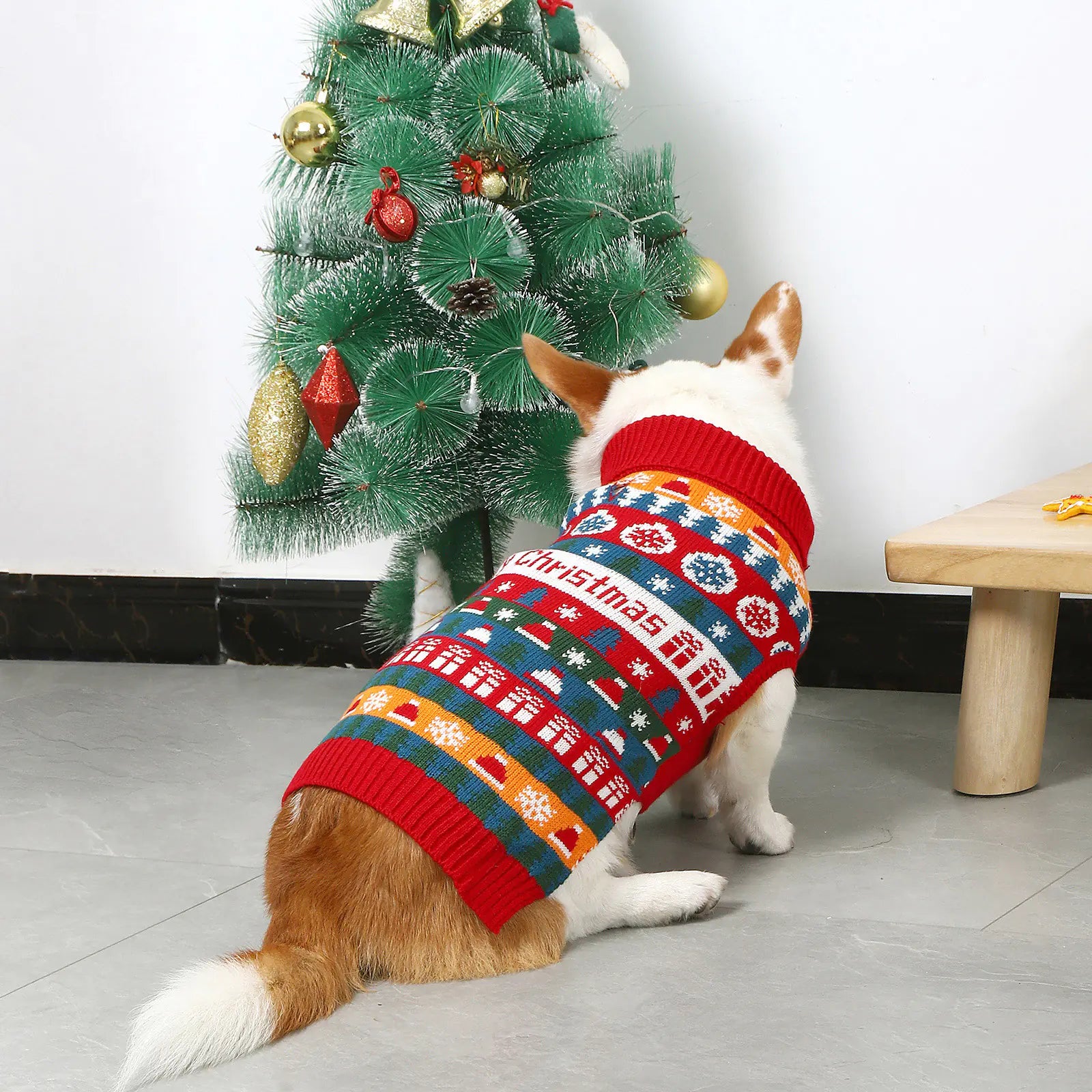 Red Acrylic Sweater for Pets - Autumn & Christmas