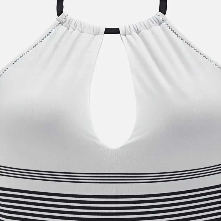 Women's Striped One-Piece Swimsuit - Sexy Design