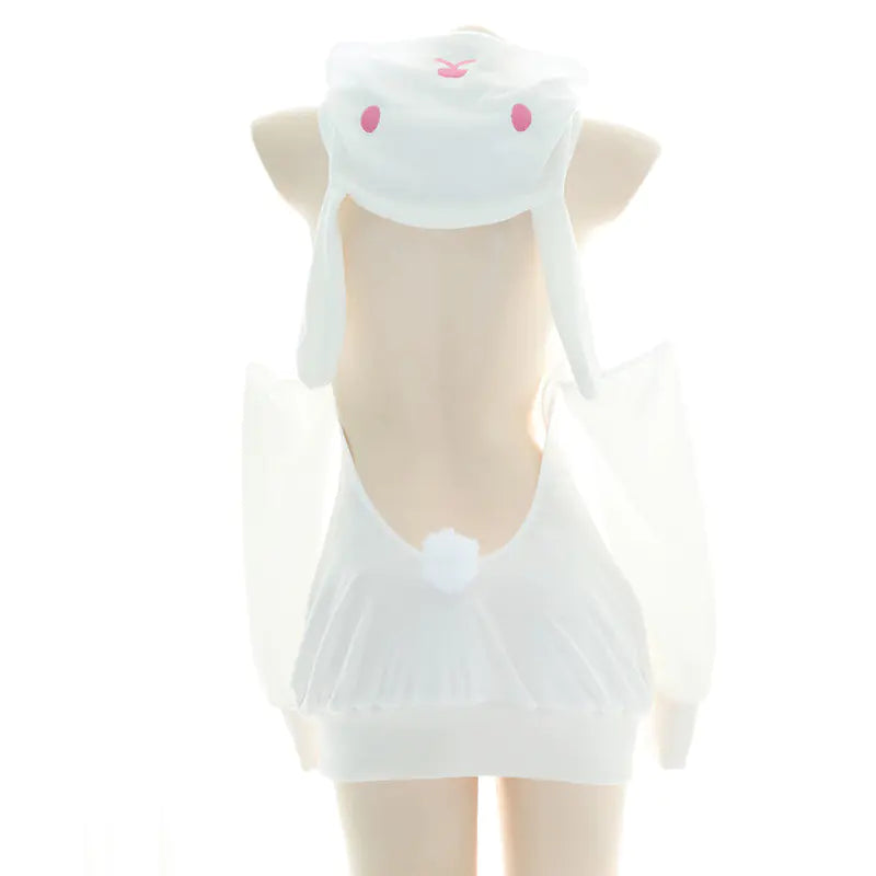 Anime Catgirl Hoodie with Plush Paws and Open Back