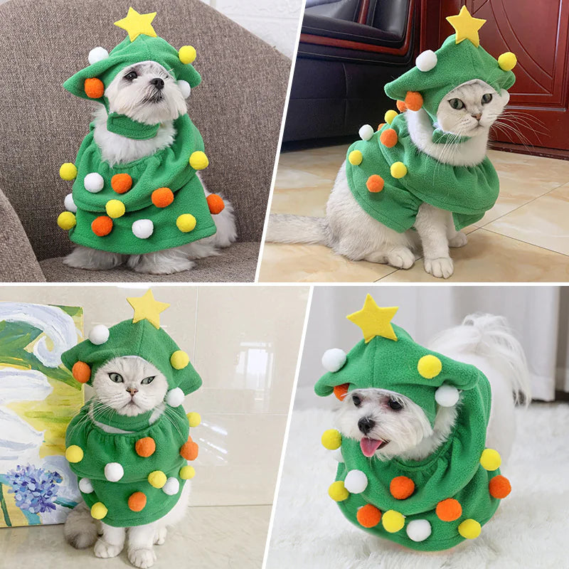New Pet Christmas Tree Costumes for Dogs and Cats