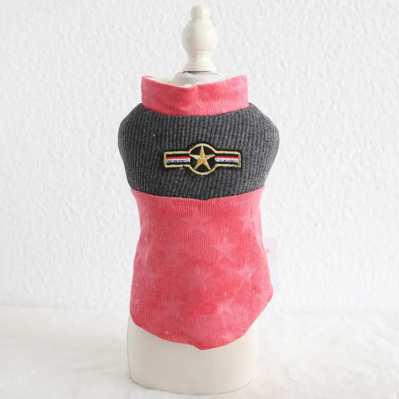 Corduroy Patchwork Star Vest for Dogs and Pets