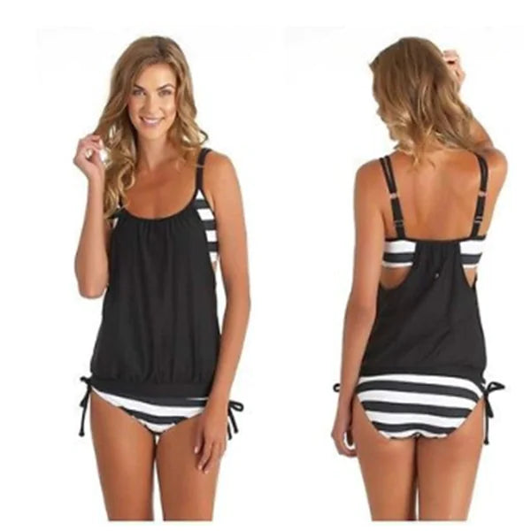 Women's Striped Two-Piece Swimsuit in Multiple Colors